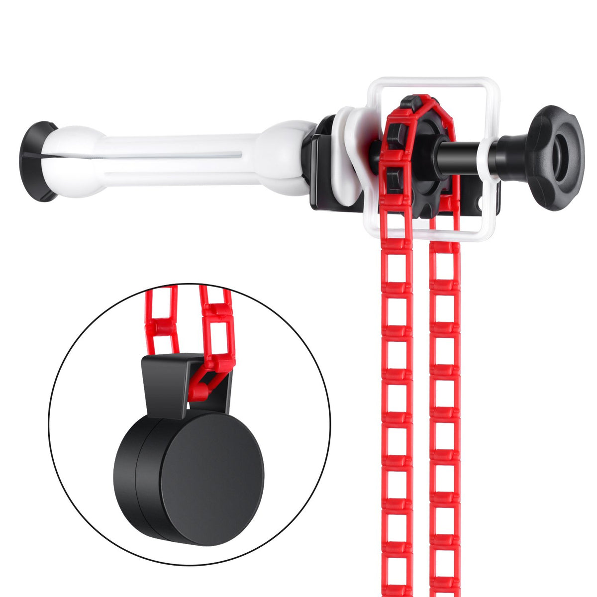 Neewer® Fotografía Single Rodillo Pared Montaje Manual Rasfondo Apoyo Sistema, Incluye Dos(2) Single Gancho, Dos(2) Barras de Extensión, Uno(1) Cadena, Ocho(4) Pinzas Tornillos