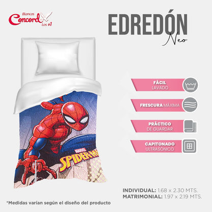 Colchas Concord Edredón, Color Marino, 100% Poliéster, Tamaño Individual, Matrimonial, Acolchado Suave para Ropa de Cama y Recámara, Colcha Acolchada para Cama, 1 Pieza