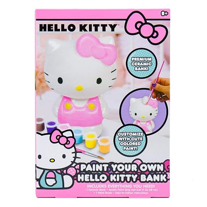 Horizon Group USA Hello Kitty Paint Your Own Higgy Bank, Hucha de Monedas para niños, Multicolor
