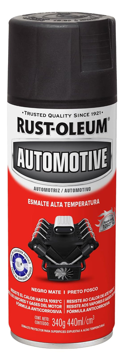 Rust-Oleum Esmalte Aerosol Automotive Alta Temperatura Negro Mate 340 g