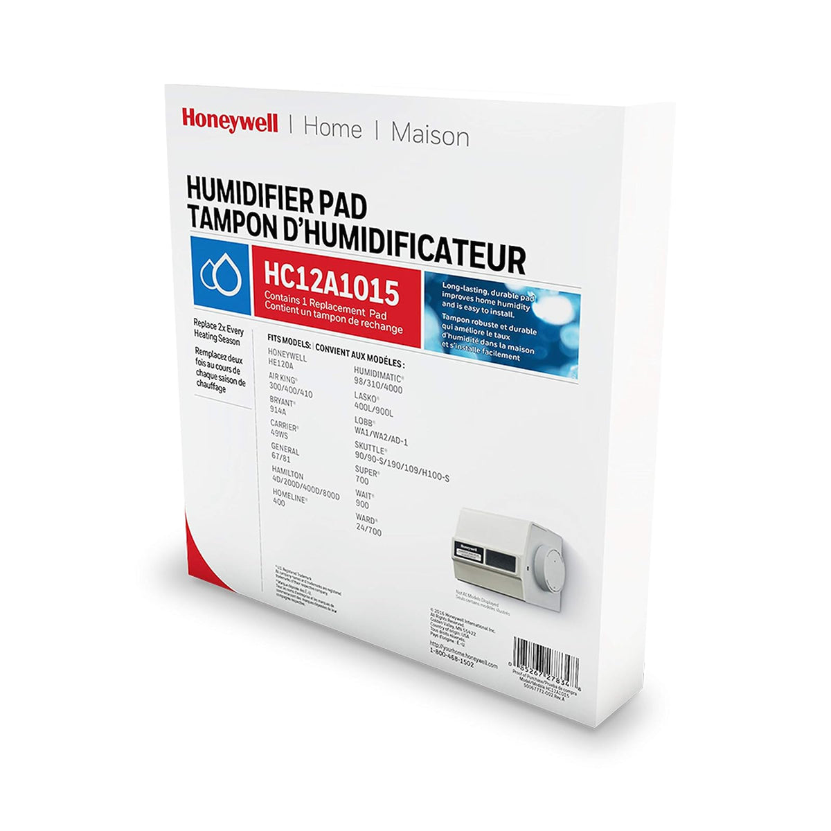 Honeywell Home HC12A1015/C HC12A1015 - Almohadilla humidificadora, 29,2 x 20,3 x 5,08 cm, Color Blanco