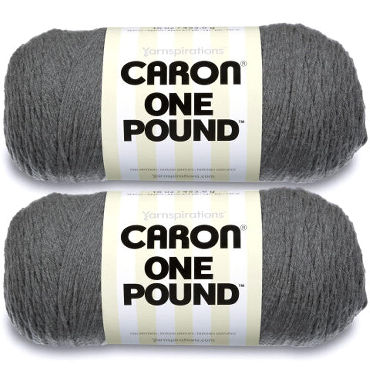 Caron One Pound Estambre Acrílico, Paquete de 2 - Paquete de 2 - gris