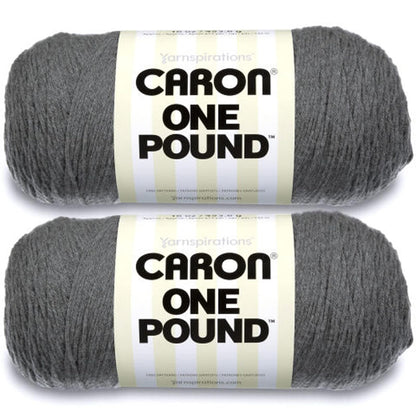 Caron One Pound Estambre Acrílico, Paquete de 2 - Paquete de 2 - gris