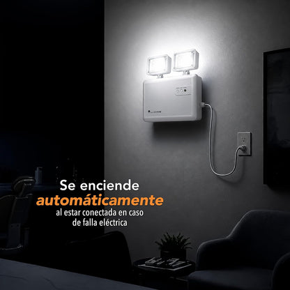 Lloyd's Lámpara de Emergencia 40 LED 1200 LM IP65 con 2 Reflectores | Hasta 5 horas de respaldo con encendido automático, batería recargable y reflectores orientables para mayor cobertura.