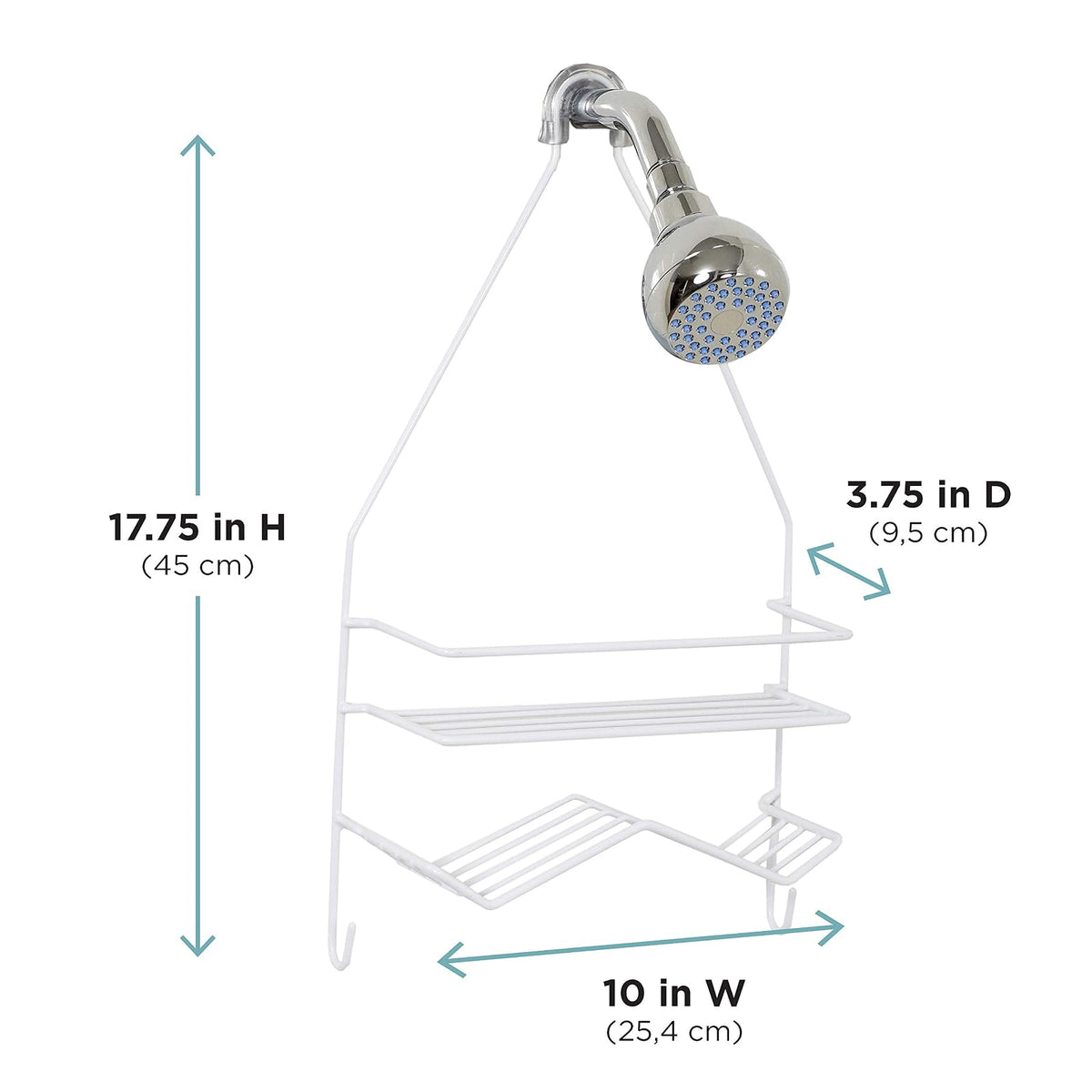 Zenna Home Zenna HomeOver The Shower - 2 estantes, Color Blanco, 2 estantes, Color Blanco
