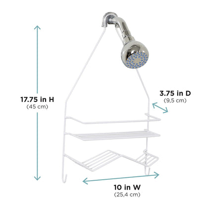 Zenna Home Zenna HomeOver The Shower - 2 estantes, Color Blanco, 2 estantes, Color Blanco