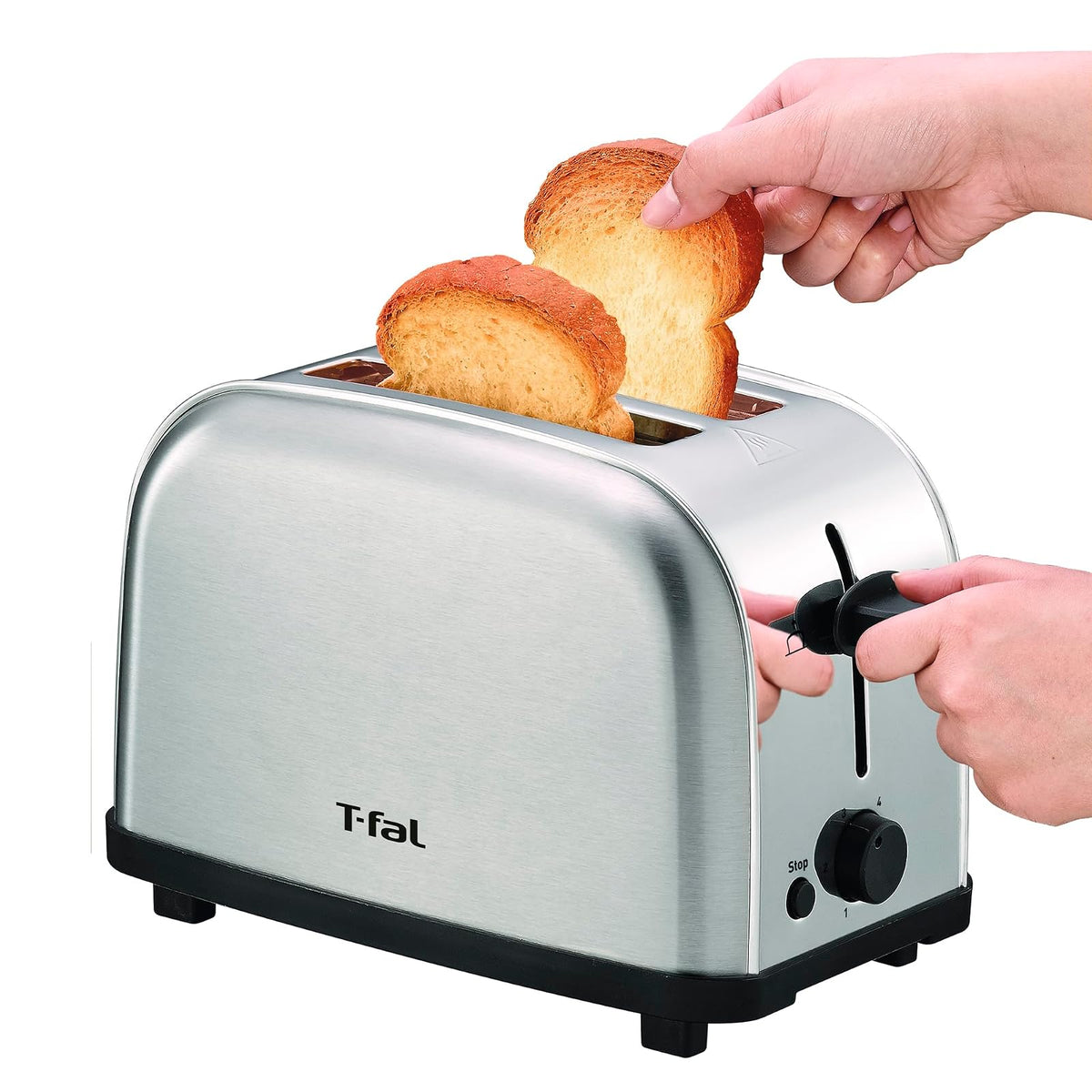T-fal Ultra Tostador Compacto de Acero Inoxidable, 2 Rebanadas, 6 Niveles - Tostador
