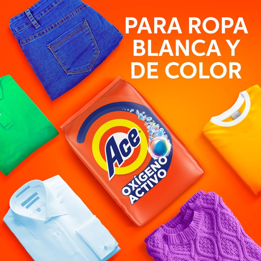 Ace Limpieza Instantánea Detergente en Polvo con Oxígeno Activo 4.3kg