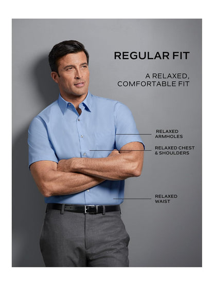 Van Heusen Camisa de Vestir de Manga Corta Oxford de Ajuste Regular Camisa de Vestir para para Hombre
