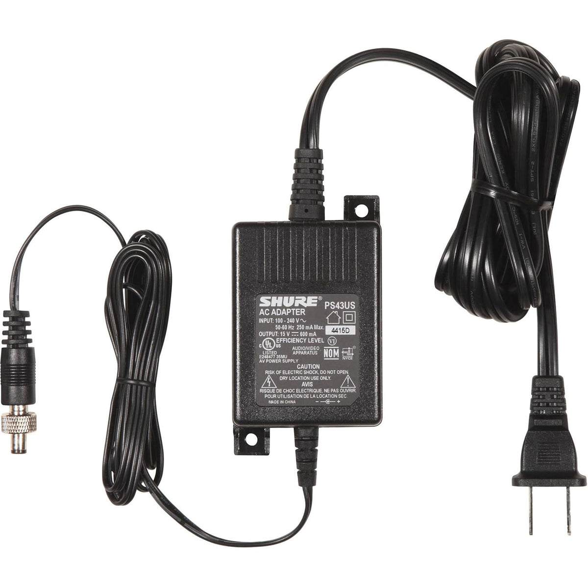 Shure PS43US - Fuente de Alimentación para Receptores Inalámbricos GLX4 y ULX4, 15 VDC, 600 mA
