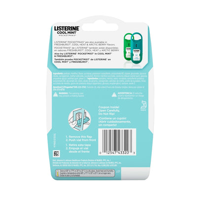 Listerine Cool Mint Pocketpaks Breath Strips Kills Bad Breath Germs, 24-Strip Pack, 3 Pack (72 Total Strips)