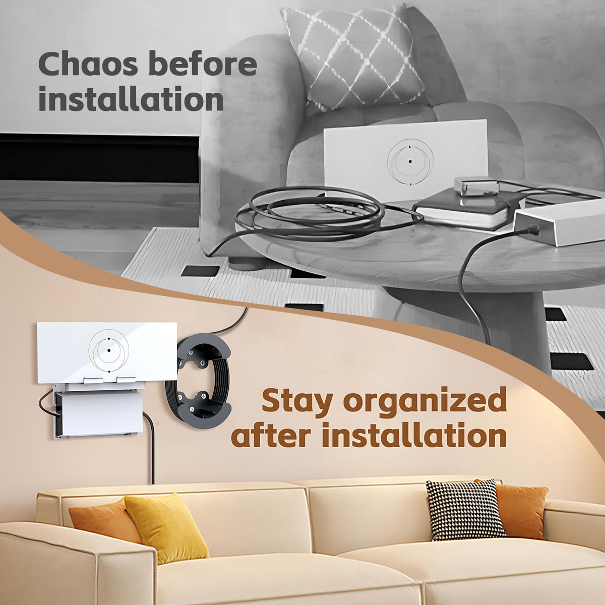 UBeesize Starlink Mount, estándar Gen 3 Router Wall Mount con Soporte de Cable, Soporte de Pared Todo en uno para Starlink Standard V3 Mesh Router y Fuente de alimentación