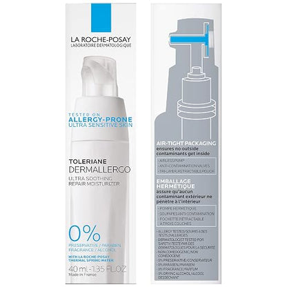 La Roche Posay Toleriane Ultra Crema, Crema Hidratante Facial para Piel Sensible y Alergica, 40 ml, 1 count, Multicolor