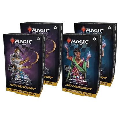 Magic: The Gathering Aetherdrift Commander - Paquete de Cubierta - 2 de Cada Cubierta (2 energía Viva + 2 poderosos eternos)