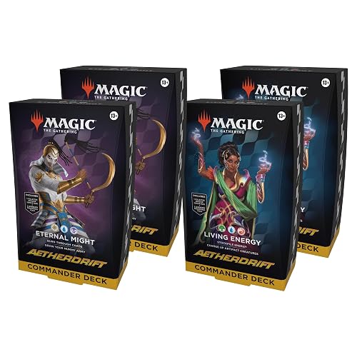 Magic: The Gathering Aetherdrift Commander - Paquete de Cubierta - 2 de Cada Cubierta (2 energía Viva + 2 poderosos eternos)