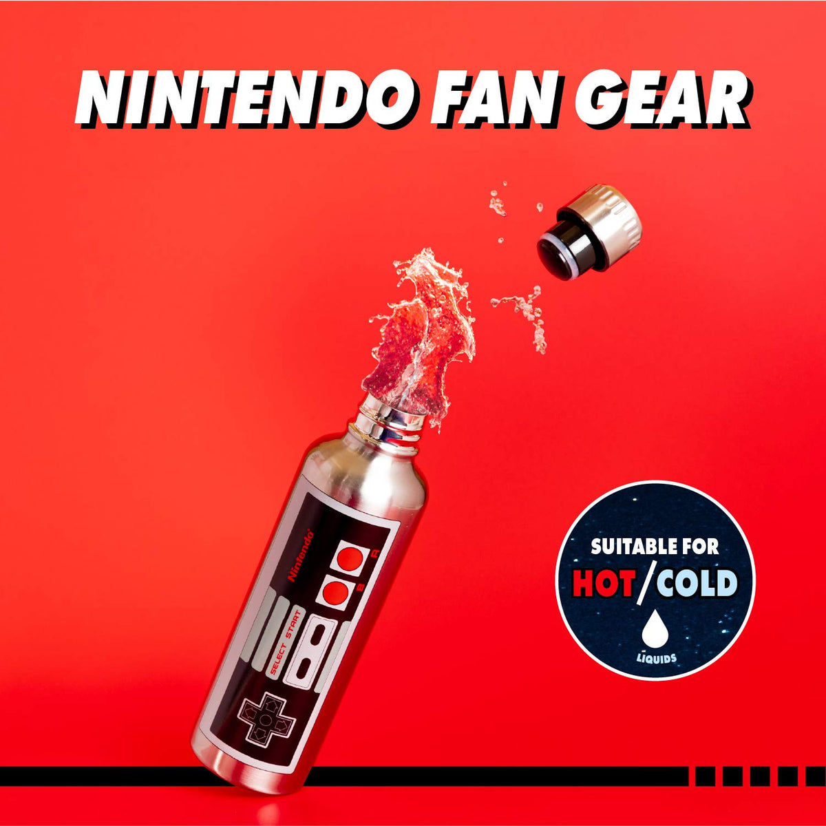 Paladone NES Botella de agua de metal, regular, multicolor