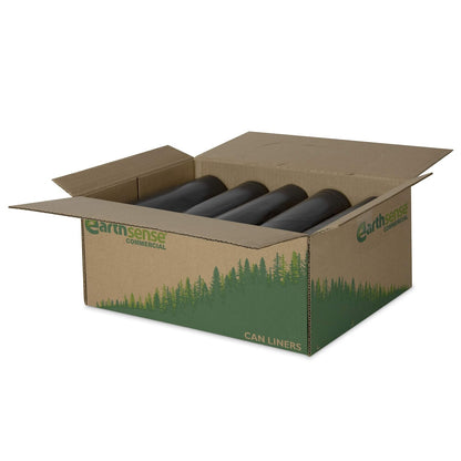 Earthsense Commercial RNW5815 Can Liner, 38 x 58, 55-60 gal, 1.5 mil, Polyethylene, Black (Pack of 100)