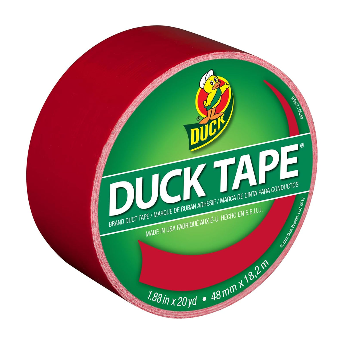Duck Tape Cinta Adhesiva Multiusos - Rojo - 1 rollo, 20 yardas