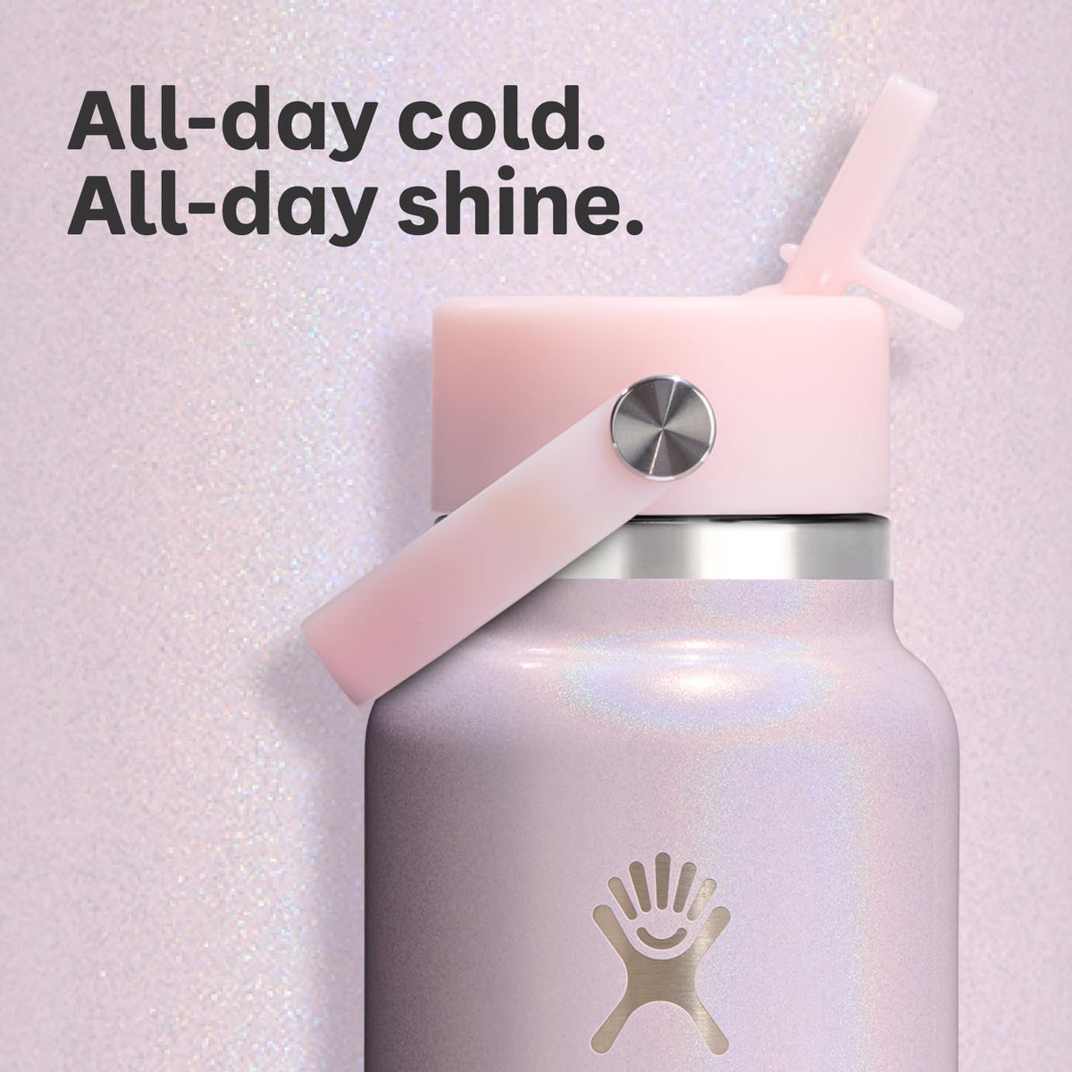 HYDRO FLASK - Botella de agua aislada de acero inoxidable – Tapa de paja flexible de boca ancha, no derrama, a prueba de fugas y recargable en color azul brillante de 32 onzas