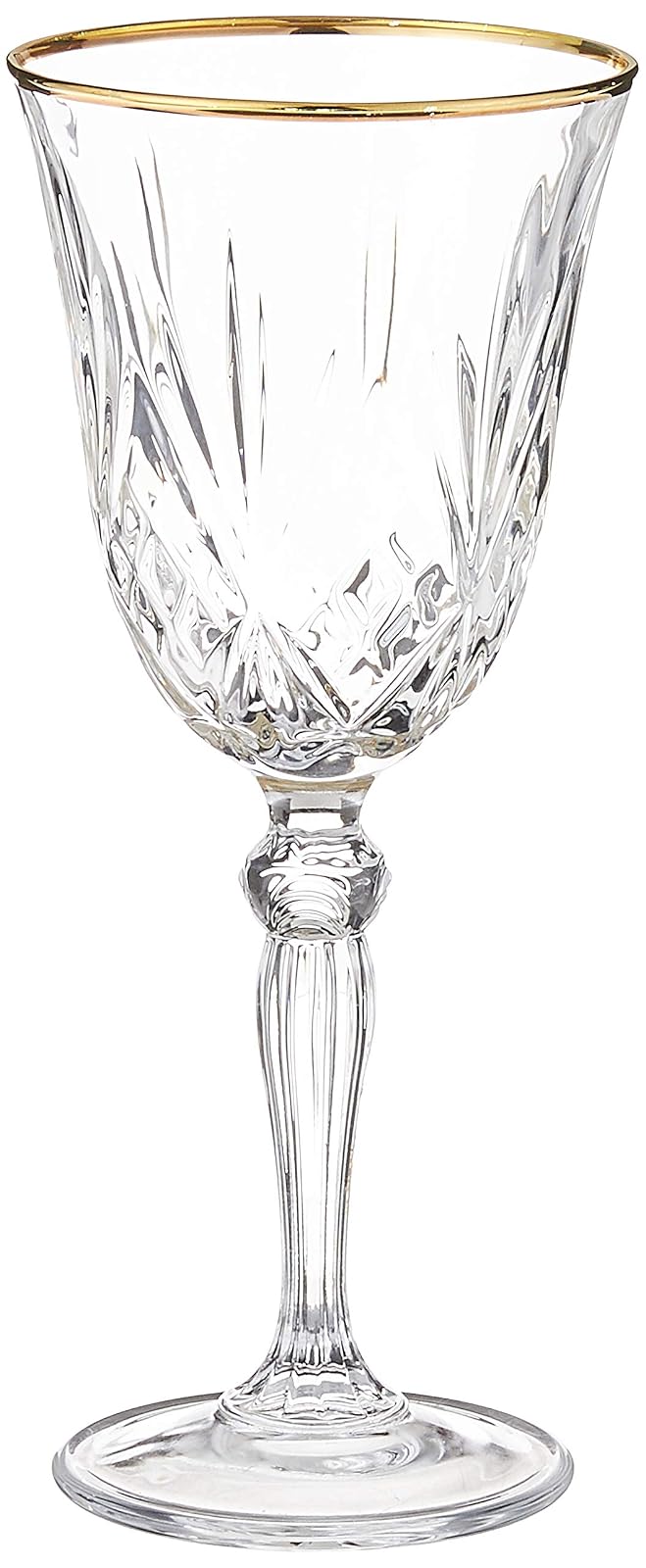 Lorren Home Trends Siena Collection Copas de Cristal con Borde Dorado - Vino blanco
