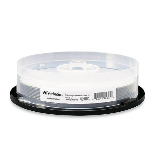 Verbatim BD-R XL 100 GB 4X Blanco Imprimible por inyección de Tinta, Hub Printable - 10 Unidades