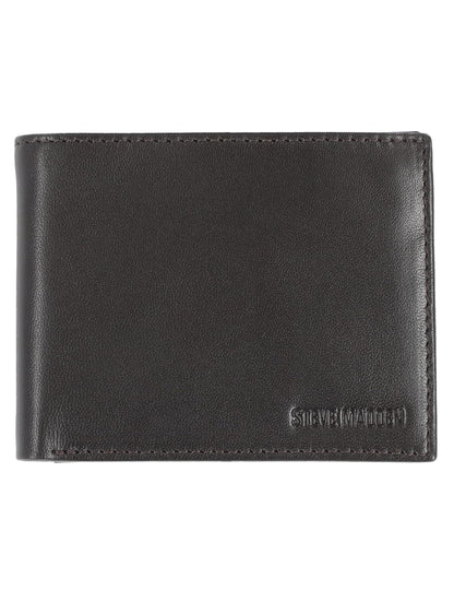 Steve Madden - portafolios delgada de piel para hombre con capacidad extra adjunta con bolsillos abatibles - café (Guante) - Talla Única