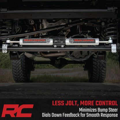 Rough Country N3 Estabilizador de dirección dual para Jeep Wrangler JK de 2 a 6 pulgadas