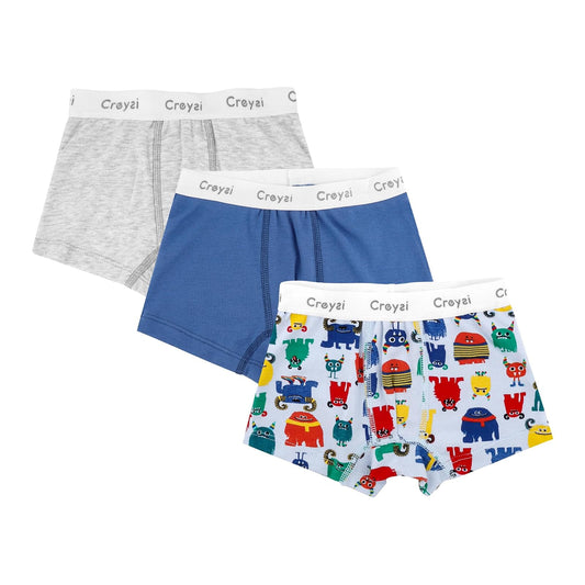 Baby Creysi Set de 3 Piezas Bóxer Brief de Algodón Confortable Libertad de Movimiento