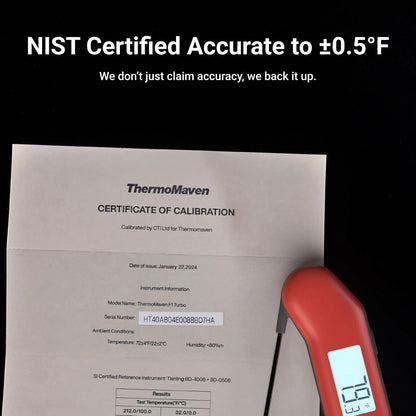 ThermoMaven ProfessionaI - Termómetro de carne digital, 3 veces más rápido de 0,5 segundos, precisión certificada NIST ±0,5 °F, sonda 100% impermeable, indicador brillante de rotación automática, para