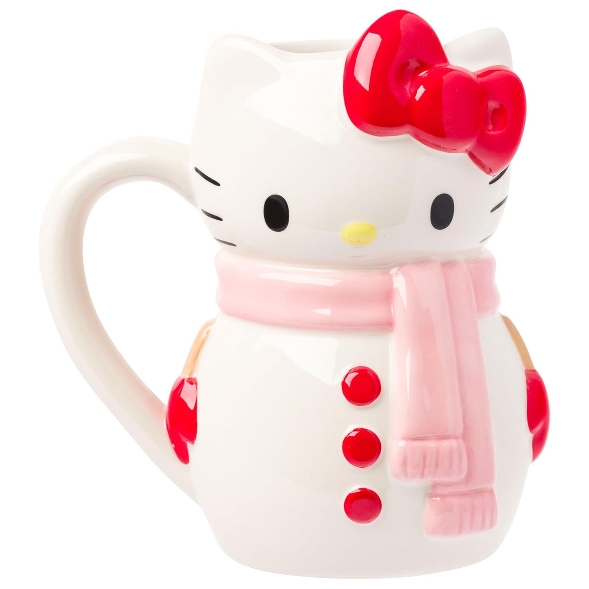 Silver Buffalo Taza de Cerámica 3D Hello Kitty, 20 oz - Hello Kitty Snow Man