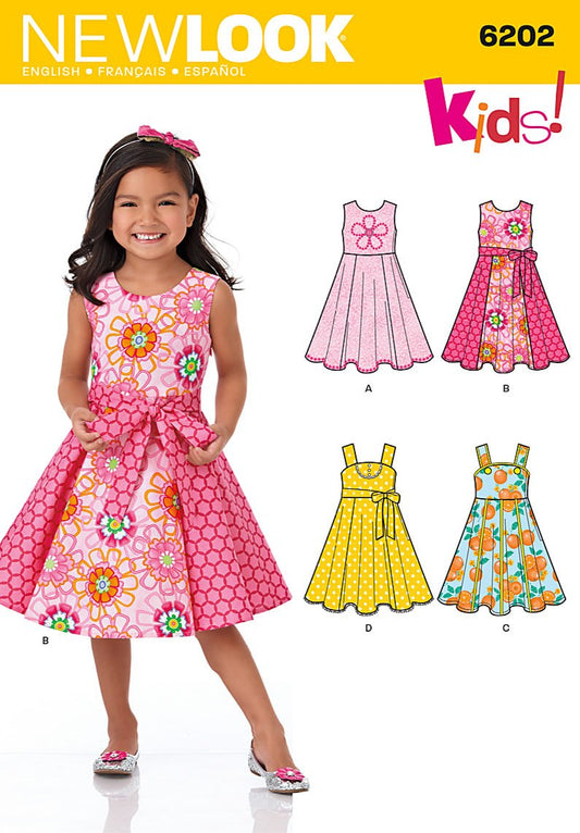Simplicity Creative Patterns 6202 - Patrones de Costura para Vestidos y Fajas, diseño de Vestidos de niña (3-4-5-6-7-8)