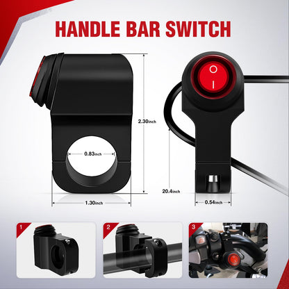 Nilight Kit Arnés Cableado 16 AWG 12V Interruptor Manubrio LED Motocicleta