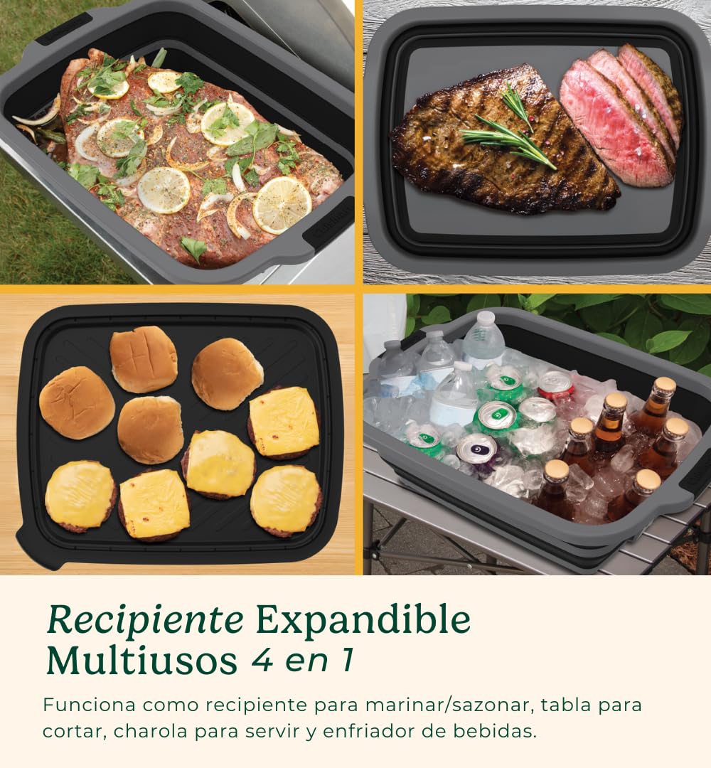 Cuisinart Recipiente Expandible Multiusos 4 en 1 Outdoors | Recipiente Multiusos,Capacidad de hasta 11.3 L,Diseño versátil,Tapa que se convierte en charola para servir