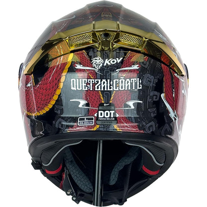 KOV Casco Thunder Quetzalcoatl Rojo Abatible Dot Talla XXL