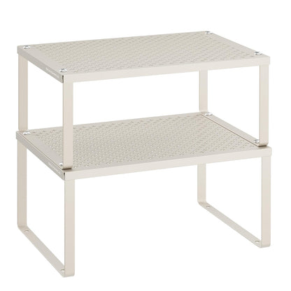 SONGMICS Especiero Estante para Especias, Apilable, Juego de 2, Negro - Beige Avena - 1