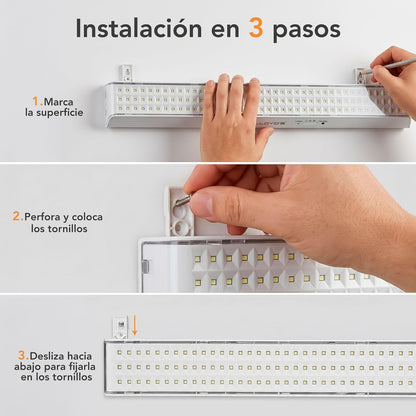 Lloyd's Lámpara de Emergencia Ultra Delgada 120 LED 700 LM Recargable | Hasta 6 horas de iluminación, encendido automático y diseño ultradelgado ideal para emergencias en interiores.