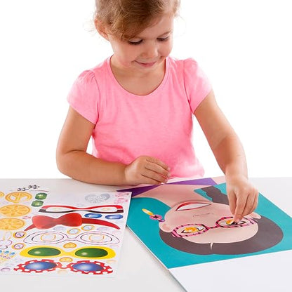 Melissa & Doug Conjunto de Autoadhesivos para Hacer Caras con 20 Caras y 250 Autoadhesivos con Rasgos y Accesorios, Estimula la Creatividad y las Habilidades Motoras Finas, para Todas las Edades