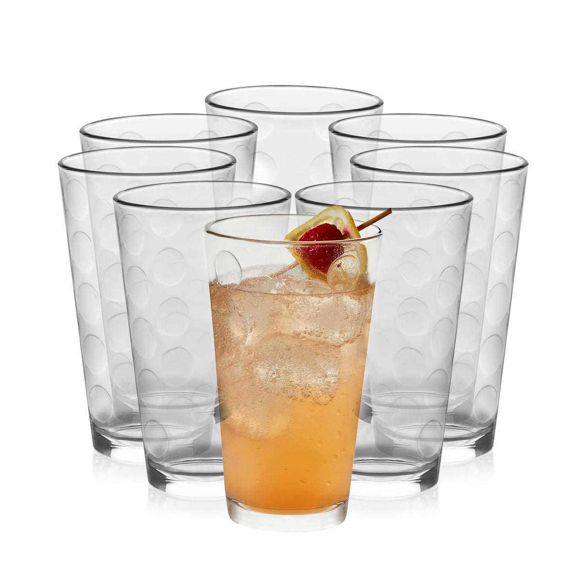Libbey Juego de 8 Vasos de Vidrio Reno de 473 ml
