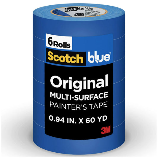 ScotchBlue Painter's Tape Original Multi-Surface, .94-Inch x 60-Yard, 6 Rolls