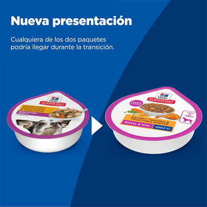 Hill's Science Diet Alimento Húmedo para Perro Senior Pollo 12 Pack 99G | Alimento húmedo Hill's para perro, pollo real, razas pequeñas, soporte envejecimiento, salud de corazón y riñones
