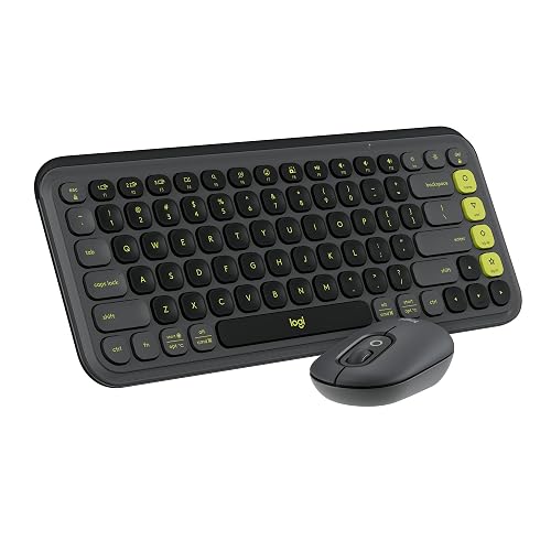 Logitech Pop Icon Combo, combinación de Teclado y Mouse Bluetooth, Escritura cómoda, Teclas y Botones programables, clics discretos, Easy-Switch hasta para 3 Dispositivos - Grafito