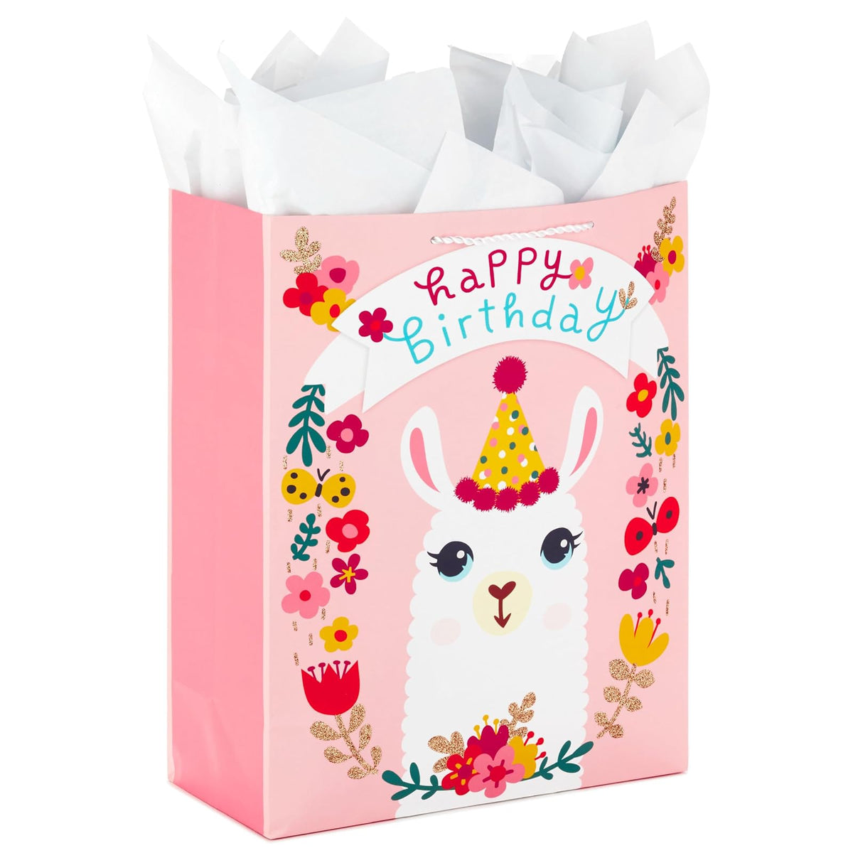 Hallmark - Bolsa de regalo para cumpleaños (tamaño extragrande), XL Llama, X-large, 1