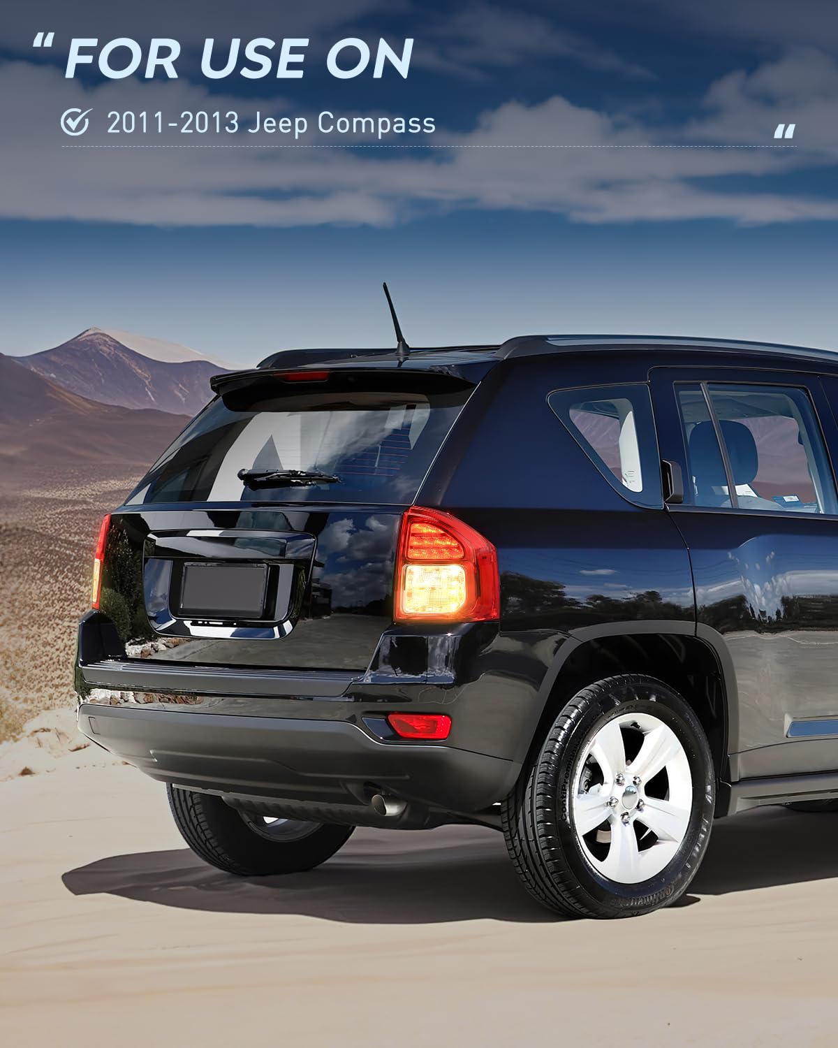 Nilight - Conjunto de luz trasera compatible con 2011 2012 2013 Jeep Compass luz trasera estilo OE lámpara de repuesto para lado del pasajero con bombillas