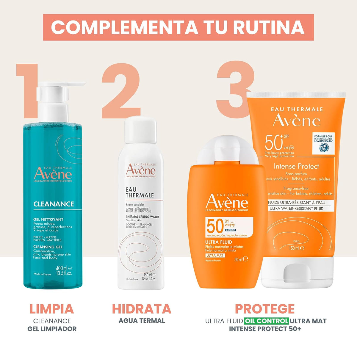 AVENE Agua Termal en Spray, Calmante Piel Sensible, Uso Facial y Corporal, 150ml