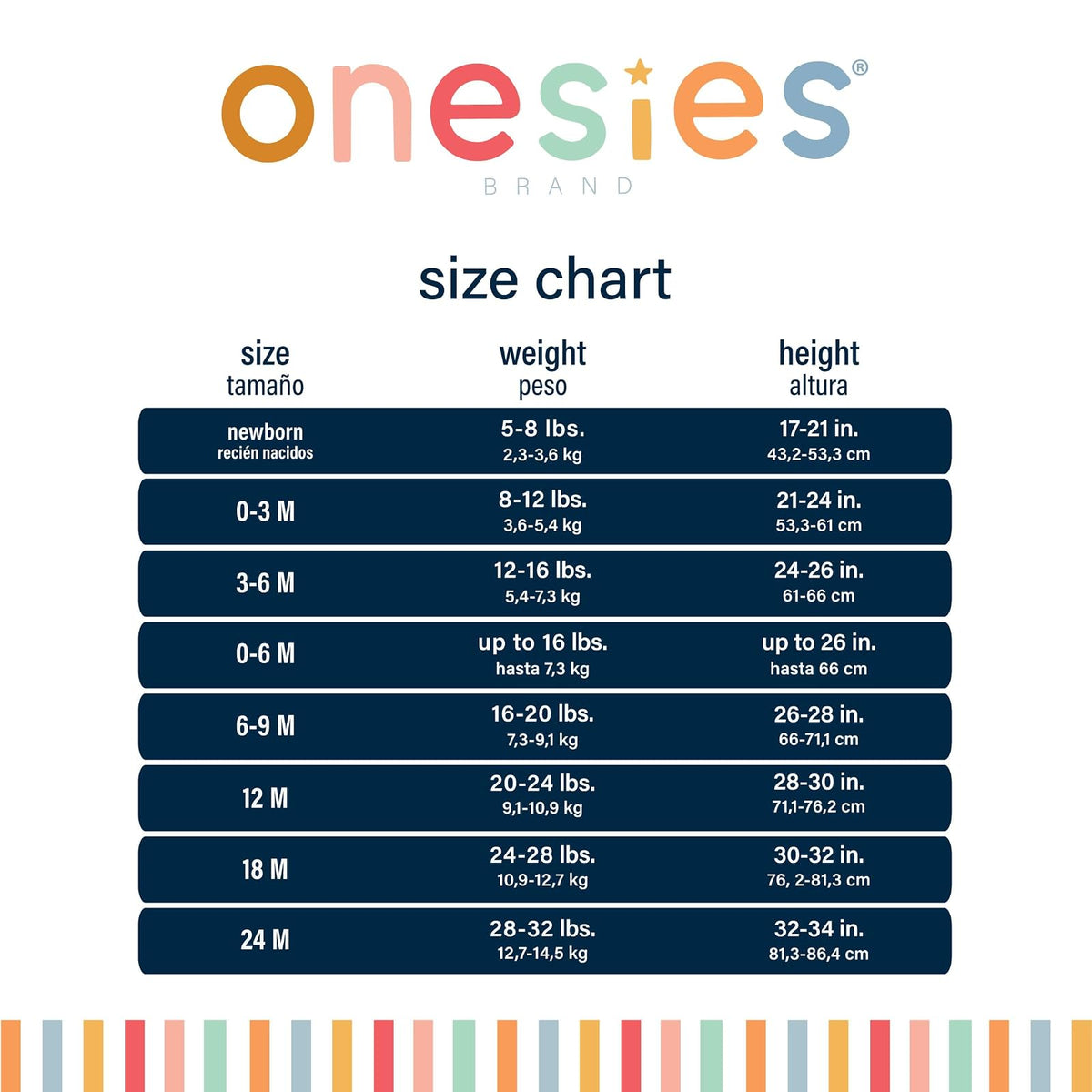 Onesies Brand - Body unisex de manga larga para bebé, paquete de 6