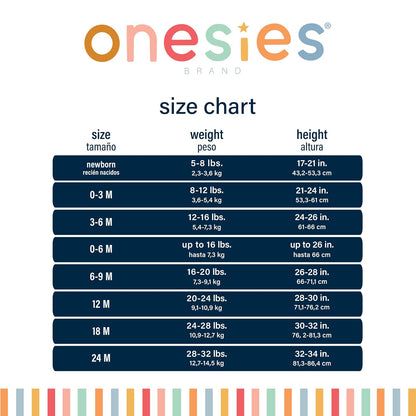Onesies Brand - Body unisex de manga larga para bebé, paquete de 6