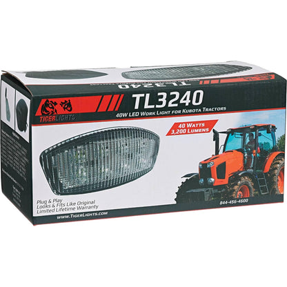TIGERLIGHTS Luz de trabajo LED de 12 V, compatible con/repuesto para Kubota B2650HSDC, B3350HSDC, L3240HSTC, L3240HSTC-3, L3540HSTC, L3540HSTC-3, L3560HSTC, luz todoterreno