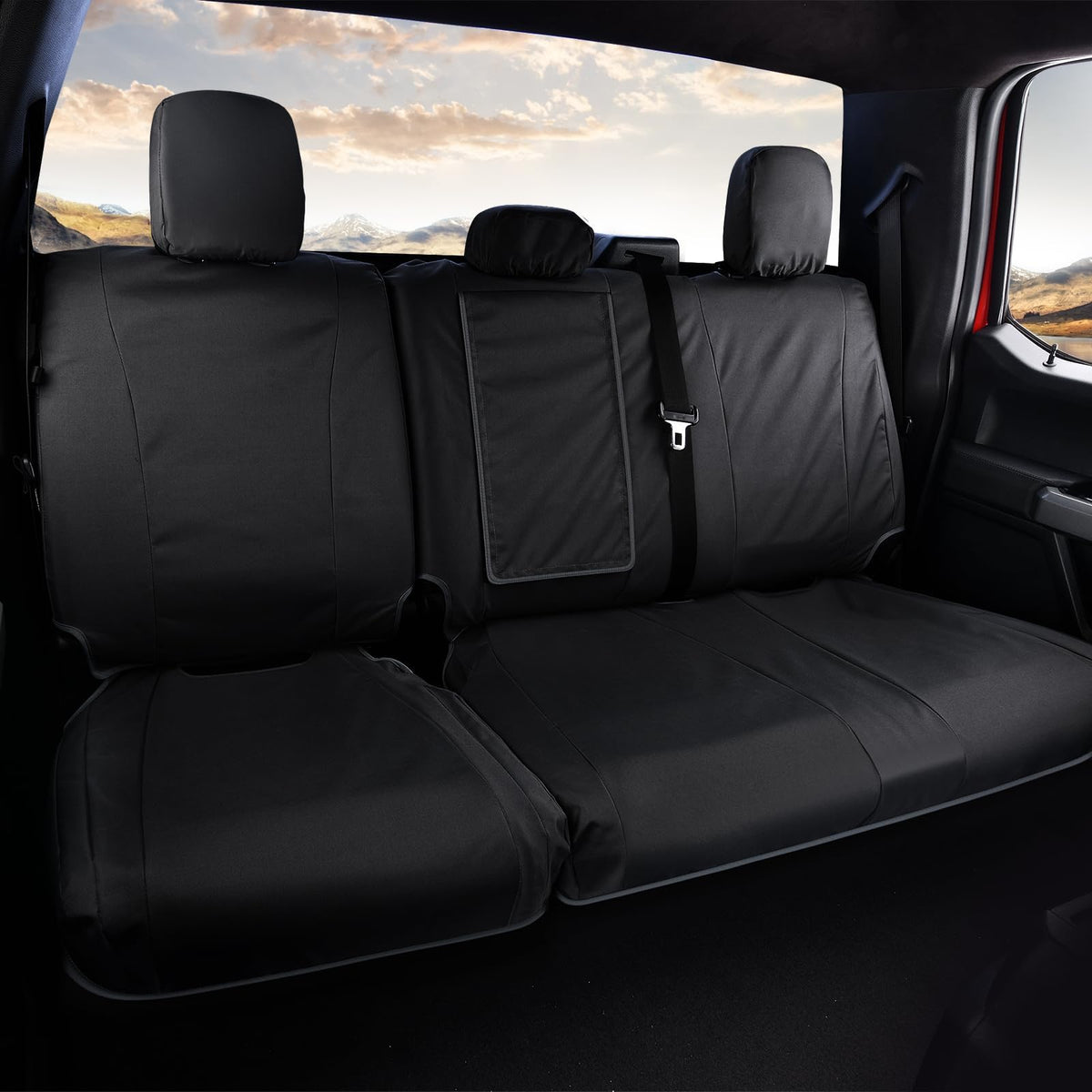 Coverado Fundas de asiento de automóvil para banco trasero, impermeable, para asiento trasero Oxford para protector de asiento de automóvil para niños y perros, compatible con Ford F150 y 2017-2025, Ford F250