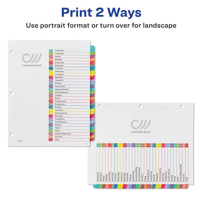 Avery 11846 Separador Prediseñado con Pestañas Multicolor 1-31