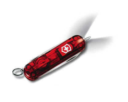 Victorinox Navaja Signature Lite con Luz Led, Roja Transparente, 7 Usos